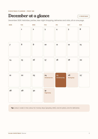 The Calm Christmas Planner - Corra